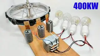 Amazing Flywheel Generator Ac 220V 400KW Generator Using Copper Wire & Transformer