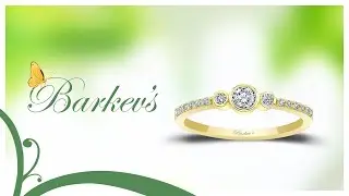 Barkev's Mia Yellow Gold Three Stone Diamond Promise Ring