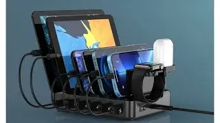 Charging Station for Multiple Devices,68W 6 Ports USB Charger Station with 20W PD USB-C Fast Charge