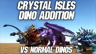 Crystal Isles Dino Addition (MOD) vs Ark Dinos || Ark Battle