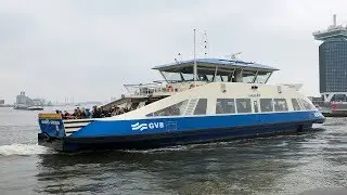 Amsterdam Ferry crossing the IJ river
