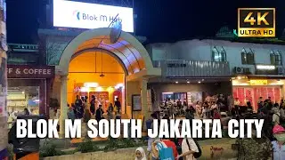 Night Walk in Blok M South Jakarta | POV Walk 4K