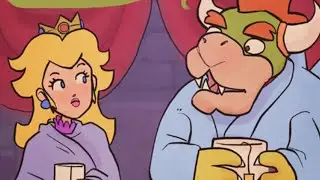 Bowser y Peach Pensamientos Profundos