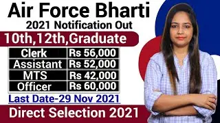 Indian Air Force Recruitment 2021|Indian Air Force Vacancy 2021|Govt Jobs Nov 2021|Govt job oct 2021