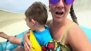 Water slide fun in the big tube