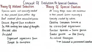 concept of evolution vs special creation | Evolution | class 12