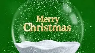 Merry Christmas Snow Globe Text Animation &ndash; Winter Green Screen Loop 02