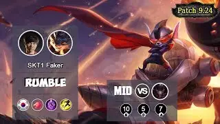 SKT1 FAKER Rumble MID VS Pantheon | LOL | S9 KR Grandmaster - Full Gameplay