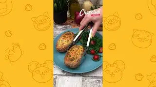 🥔😋 Potato Boats #SHORTS
