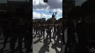 The music band accompanying the Royal Guard in Copenhagen (Denmark)