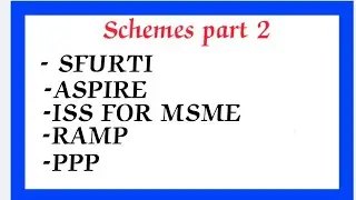 Important schemes for Finance and ESI | RAMP | SFURTI | ASPIRE | #rbi2023 @adhvanwithtania