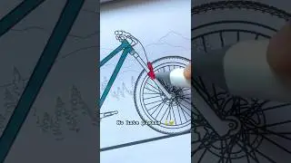 How I Color My Bike Drawings #bikedrawings #cycling #bicycledrawing