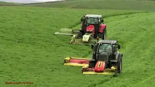 Fell Farm Silage - Two Mowers a-Mowing!