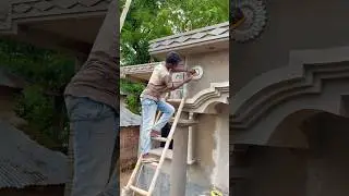 Beautiful House Gate Plaster Work | Traditional Design by Skilled Worker |#minishortvlog #shorts