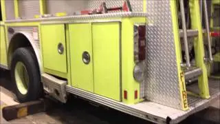 WALK AROUND OF THE NEWARK FIRE DEPARTMENT LADDER TRUCK 5 SPARE INSIDE QUARTERS IN NEWARK, NJ.