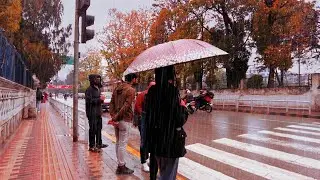 Walking in the Rain, Kathmandu City | Travel Nepal 4K UHD 60fps | Relaxing Rain Walk Nepal 4K UHD