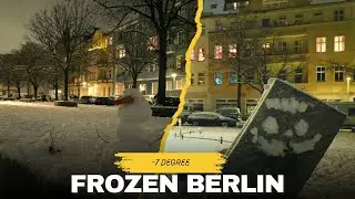 Frozen Berlin Night ❄️ Peaceful Snow Walk at &minus;7&deg;C | Silent Winter Streets & Snowman