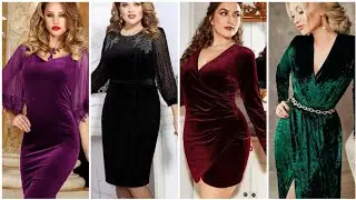 Stylish & Gorgeous Plus Size Mother Of The Bride Velvet Dress Design 2023