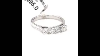 4 Stone Diamond Ring 0.75ct. 18k White Gold