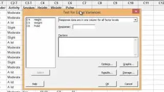 Minitab Test for Equal Variances