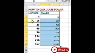 Calculate power in MS-Excel                                                   