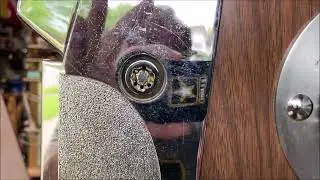 Drilling the barrel lock on a Bally EM Slot machine that had no key