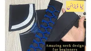 New amazing tips to make an elegant neckline with Dori loops /overlap gala/new Pakistani gala2026
