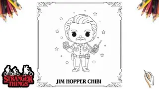 Desenhando HOPPER Chibi &ndash; O Xerife Mais Bravo (e Fofo) de Hawkins! ⭐📻