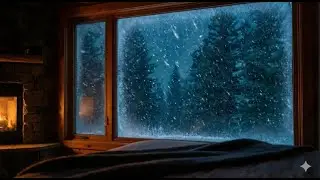 ❄️ Fall Asleep Fast in Cozy Cabin | Snowstorm White Noise + Fireplace 🔥 (3 HOURS)