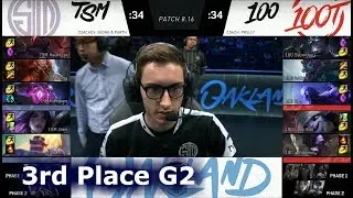 100 Thieves vs TSM Game 2 | 3rd Place S8 NA LCS Summer 2018 | 100 vs TSM G2