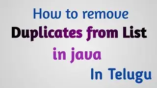 How to remove duplicate elements from given list in Java | Thiru Academy