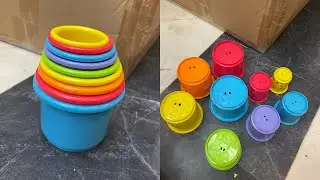 Rainbow colours stacking cups 