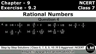 Rational Numbers | Class 7 Exercise 9.2 Question 4 | NCERT | Learn Maths