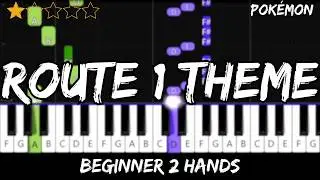 Pok&eacute;mon - Route 1 Theme - Easy Beginner Piano Tutorial - For 2 Hands
