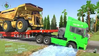 Spintires: MudRunner | Truck Mod vs Extreme Broken Road Driver Skills Gameplay Ep130