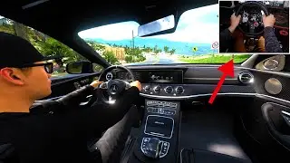 1st person view Forza Horizon 4 - MERCEDES AMG E63 S Steering Wheel and Shifter Gameplay