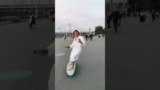 Longboarding on an ironing board in the center of Moscow #shorts #longboard