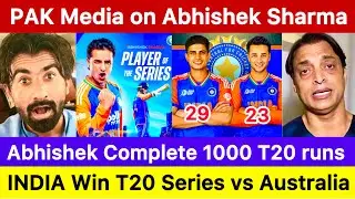 pakistan reaction on abhishek sharma | india vs australia 5th t20 | indi vs aus ruin today 