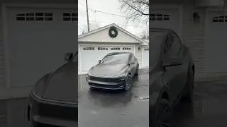 SATIN BLACK is PERFECT on NEW TESLA MODEL Y! 🔥👌🏼 #tesla #modely #satinblack #wrap #chicago