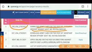 Uppcl New Notification 2021 // Uppcl ARO // Uppcl AO Admit Card Out 2021 // Uppcl //