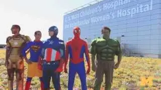 Superhero visit to C.S. Mott Children's Hospital