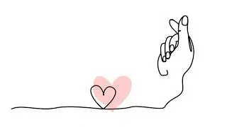 animation continuous drawing of a hand with a heart in one line in one line. single line video