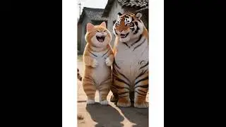 Tiger & cat friendships 🤣