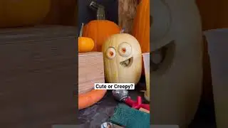 Do you think these little Pumpkin Carvings are Cute or Creepy?? #pumpkincarving