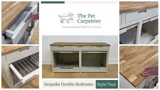 Bespoke Double Dog Crate Furniture with Up and Over Doors