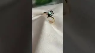 Beautiful pear shaped light Blue Green Australian Sapphire and diamond ring made recently for J & K