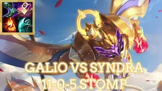 Galio vs Syndra: 11/0/5 stomp & Mid-Lane Domination!