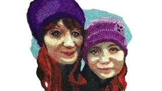 family portrait of mother and daughter | crochet art by Katika