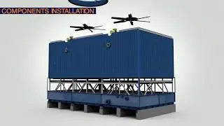 YWCT modular FRPP cooling tower erection