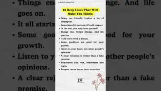 10 Deep Lines That Will Make You Think #deepquotes #lifetruths #mindset #motivation #shorts